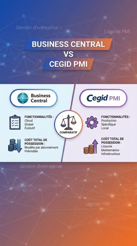 Business central vs cegid pmi : comparatif des fonctionnalités et du coût total de possession